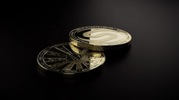 design 3d coin, game token, nft art coin