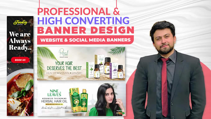 make a professional website banner, youtube banner or slider