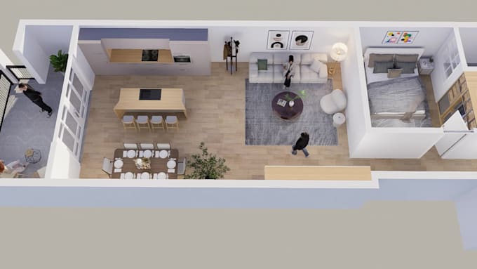 create 3d floor plan, interior design, 2d drawing, rendering
