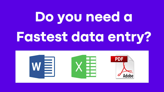 fastest data entry transcribe data PDF to word data collection web research