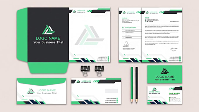 design business card, letterhead and stationery items