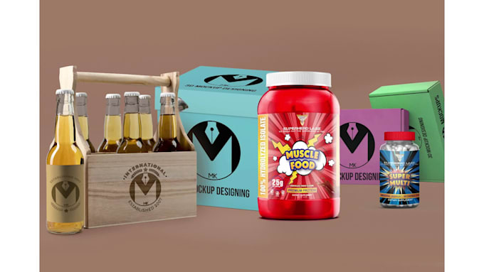 design inspiring 3d product mockup and labels