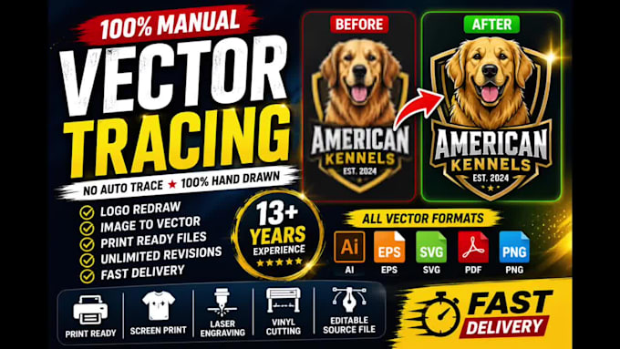 manually vector tracing, redraw logo