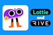 create character mascot rive, lottie animations web and app