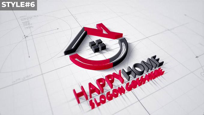 create 3d real estate logo animation intro in 4 hours