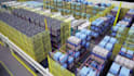 create 3d factory automation, robotics, 3d manufacturing line animation