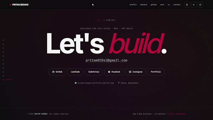 create a professional developer portfolio website