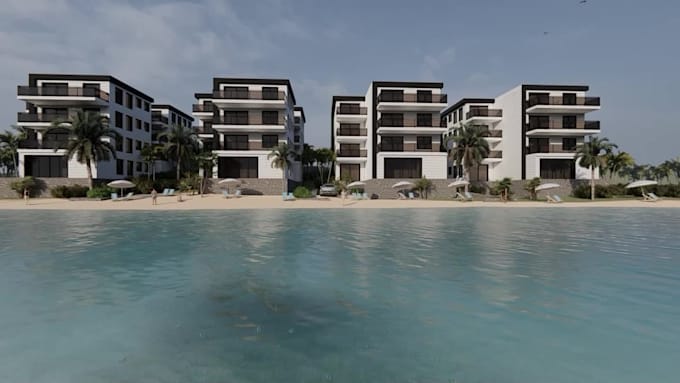design house 3d architectural exterior rendering commercial building model video
