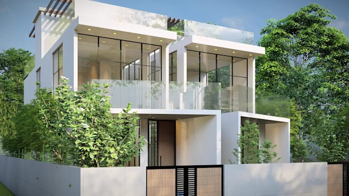 design modern homes and villas with 3d exterior rendering