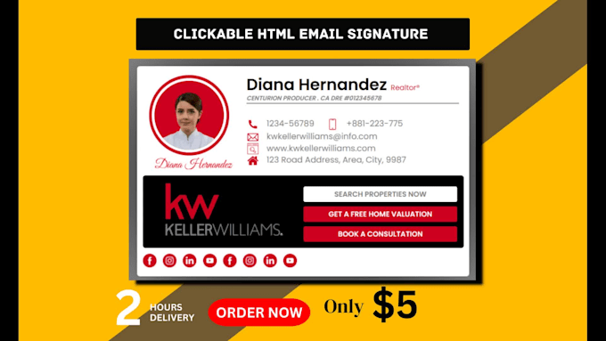 create HTML email signature or clickable HTML email signature