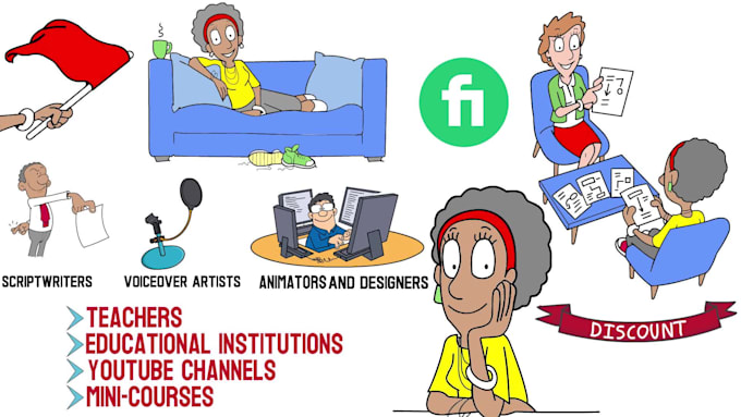 Best Price! I will do cartoon doodle animations for youtube educational course  for $5