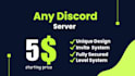 do discord server setup for you
