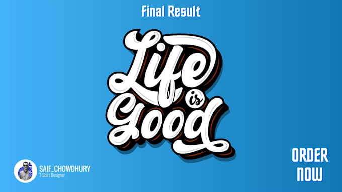 Top 5! I will design custom typography t shirt and text or font logo