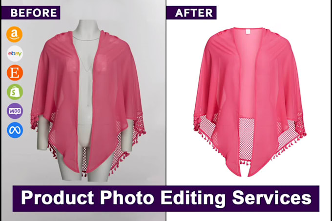 product editing, product touchup or any product picture editing for online shop
