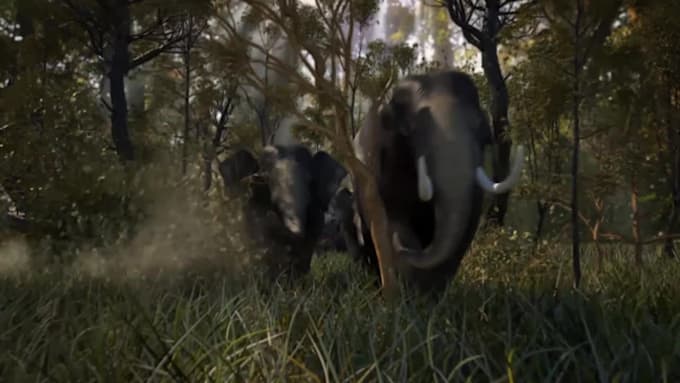 make elephant and animals logo reveal animation