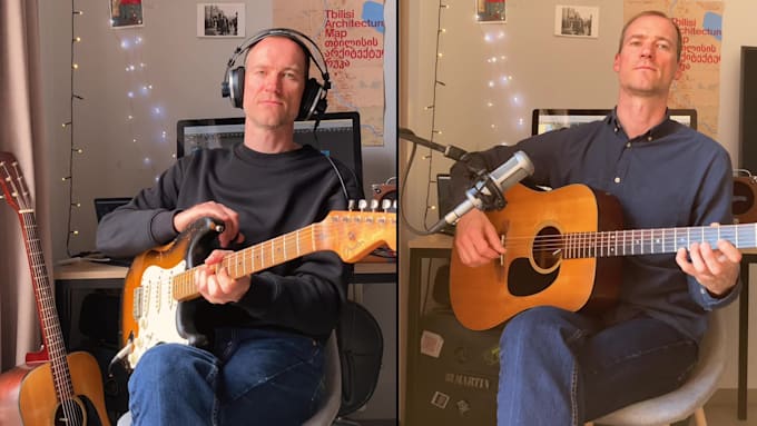 record tasteful electric and acoustic guitar for your song