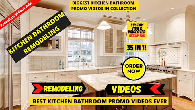 offer unlimited kitchen remodeling or bathroom remodeling promo video ads