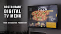 design animated digital menu and restaurant wall TV menu