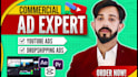 create high converting youtube video ads for dropshipping and commercial