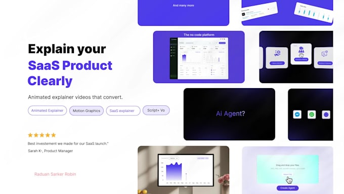 create saas explainer video, demo video for  saas product