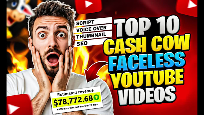 make top 10 cash cow faceless youtube videos and video editing