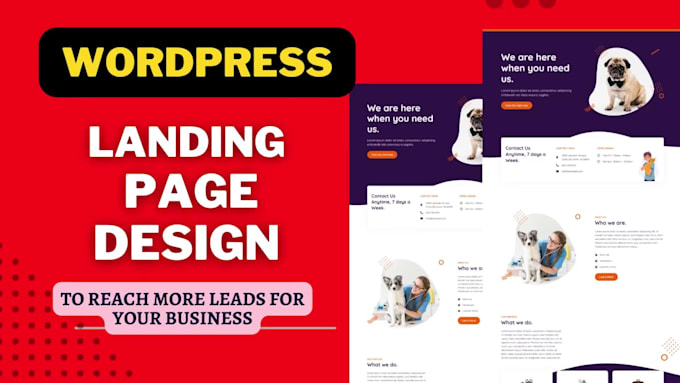 build a wordpress landing page or one page website