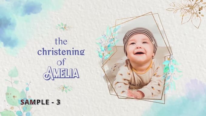 make christening and baptism party invitation video