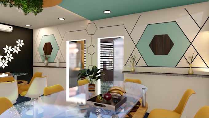 do interior, architectural design with 3d rendering