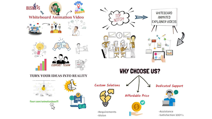 create 2d animated explainer or whiteboard animation video