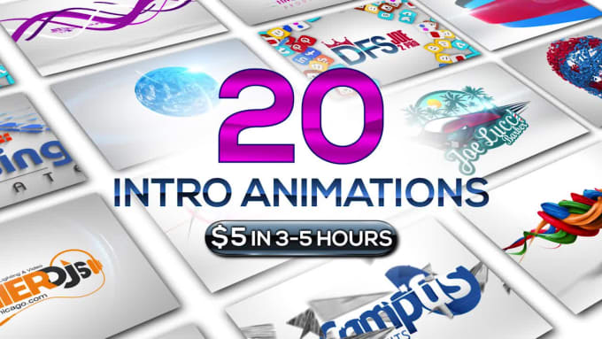 Animation 20. Top 20 animated logo Intro. Animation services logo.