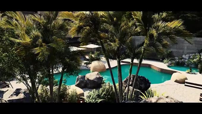 design backyard, garden, patio, pool, landscape, renovations, and render 3ds