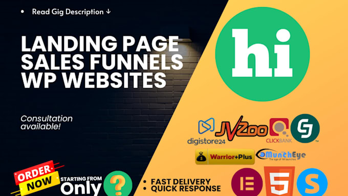 build landing page sales funnel or website