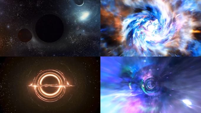 make black hole logo reveal intro