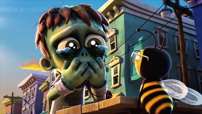 create 3d ai animated cartoon video in pixar style