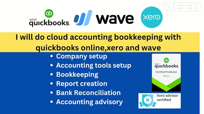 bookkeeping, bank reconciliation, clean up in quickbooks online, xero, wave