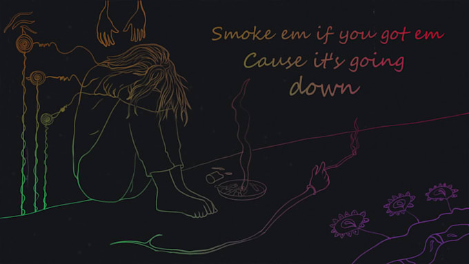 create a sad, emotional hand drawn lyric video for your song