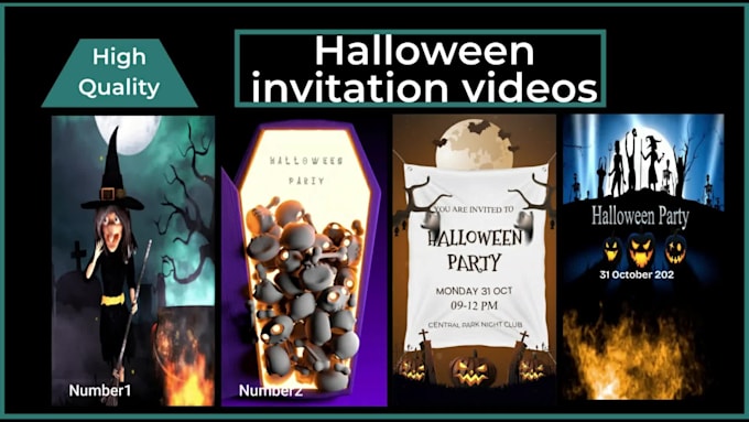 make spooky halloween party invitation video for whatsapp