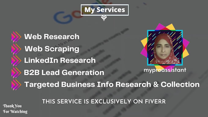 be your virtual assistant, data entry clerk, web researcher, and web scraper