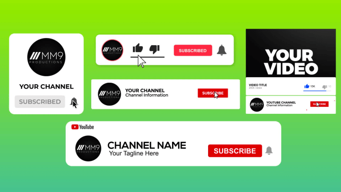 Create awesome youtube subscribe, like and bell animation by  Mm9_productions | Fiverr