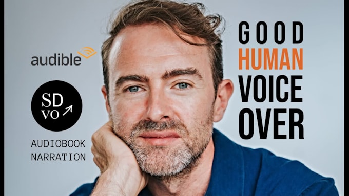 be irish, british, american audiobook narrator in english voice over male