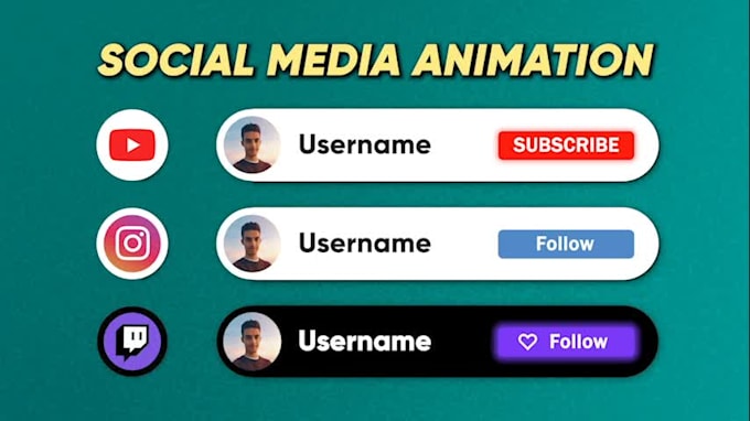 create youtube, twitch and social media animation