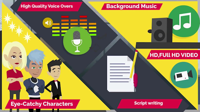 create creative 2d advertisement video, business explainer