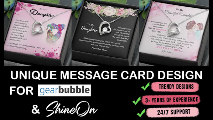 make shineon message cards design for your jewelry business