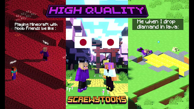 make high quality minecraft animation short for you