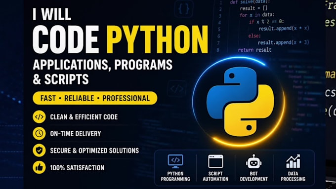 code python applications, programs, and scripts for you