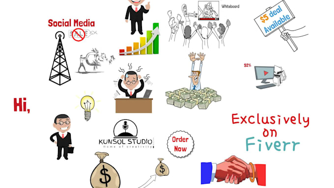 create stunning white board animation videos doodle video