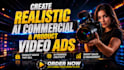 create realistic ai commercial video or promotional product video ads in 24 hour