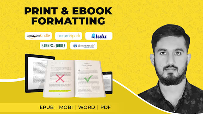 do professional book formatting for amazon KDP, paperback and kindle formatting