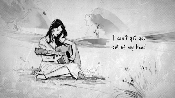 hand drawn style animated lyrics video
