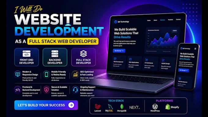 do ai website development full stack web developer, front end, backend developer